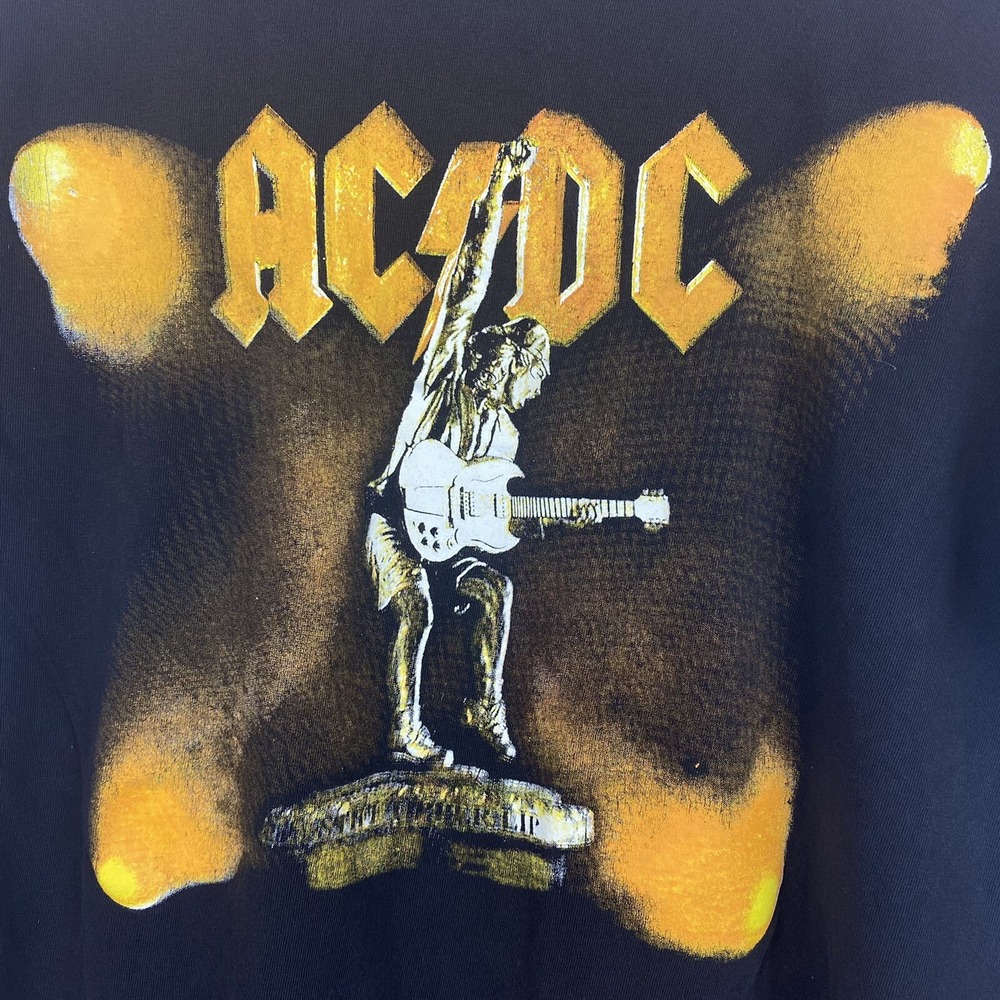 Vintage AC DC T Shirt Mens Large Stiff Upper Lip Tour 2000 Graphic Rock Roll